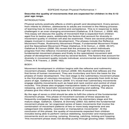 Edpe245 human physical performance 1 assignment 1