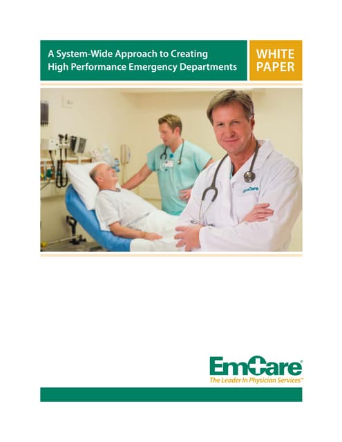 [HOW TO] Create High Performance Emergency Departments
