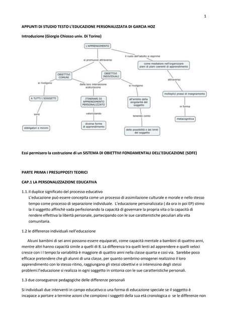educazione personalizzata Garcia Hoz
