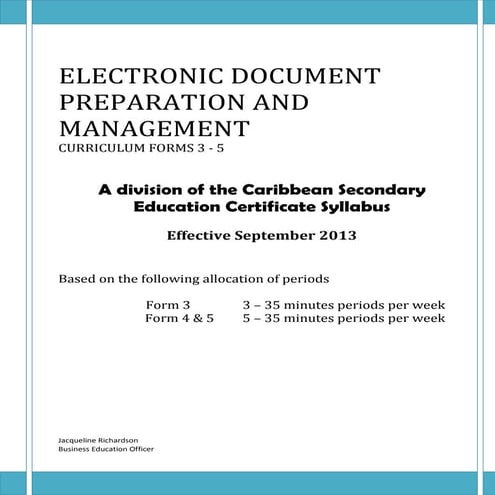 Electronic Document Preparation and Management Outline