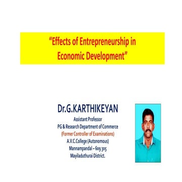 Effects of Entrepreneurship in Economic Development | PPT