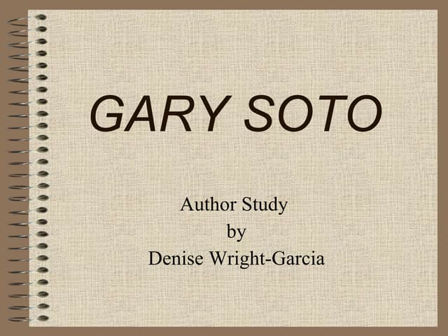 Gary Soto Author Study