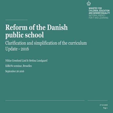 Reform of the Danish public school