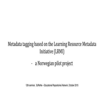 Metadata tagging based on LRMI