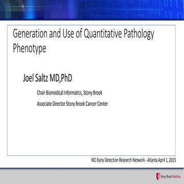 Generation and Use of Quantitative Pathology Phenotype