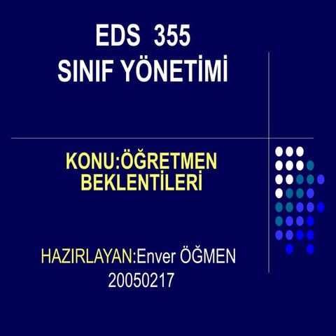 Eds  355 (Sinif YöNeti̇Mi̇)