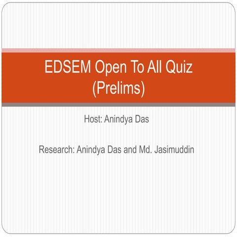 Edsem Quiz Fest 2016 prelims