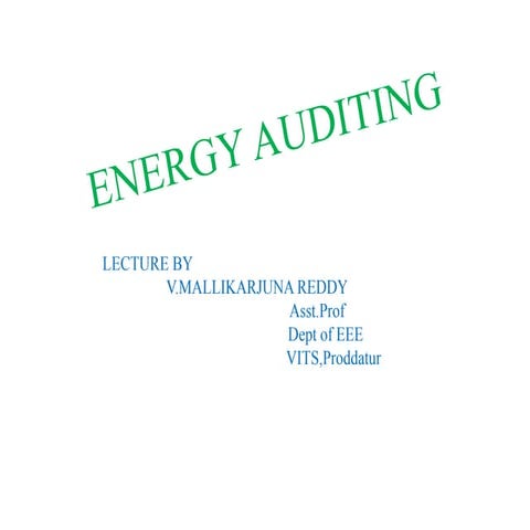 Energy Auditing and demand side management ,EADSM | PPTX