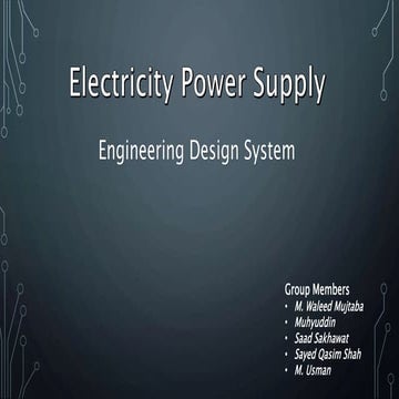 power supply or electric power