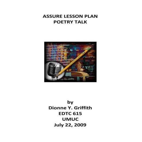 Edtc 615 Assure Lesson Plan   Poetry Talk