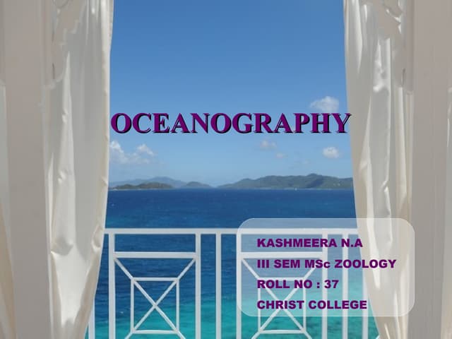 Oceanography I - Kashmeera N.A.