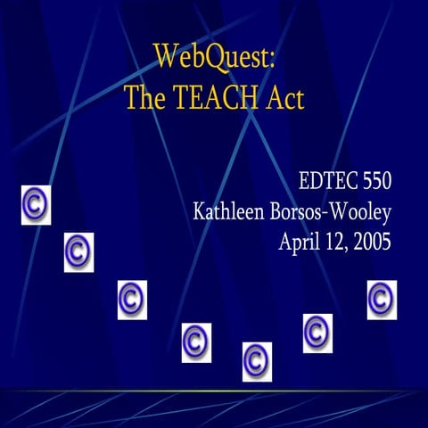 EDTEC 550 Distance Education Teach Act presentation