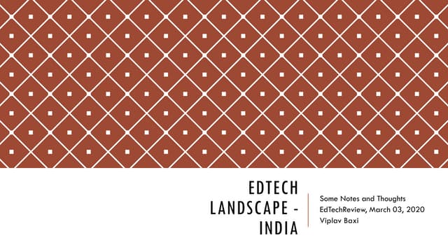 Ed tech landscape in India