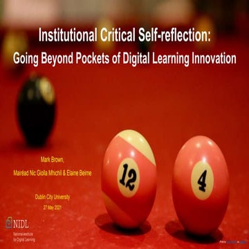 Institutional Critical Self-reflection:  Going Beyond Pockets of Digital Lear...