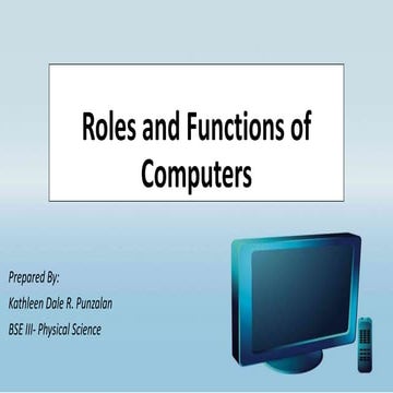 Roles and Functions of Computers | PPT