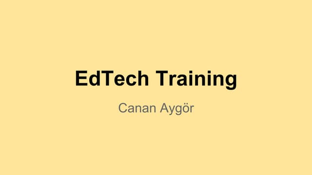 Ed tech training
