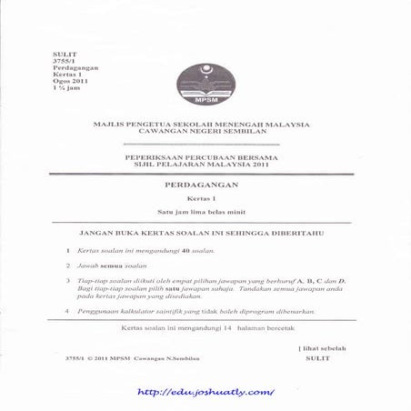 [Edu.joshuatly.com] negeri sembilan spm trial 2011 perdagangan