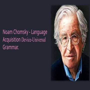 EDU 02 Psychology SEMINAR Noam Chomsky and his concepts.