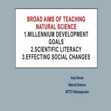 Broad aims of teaching natural science 