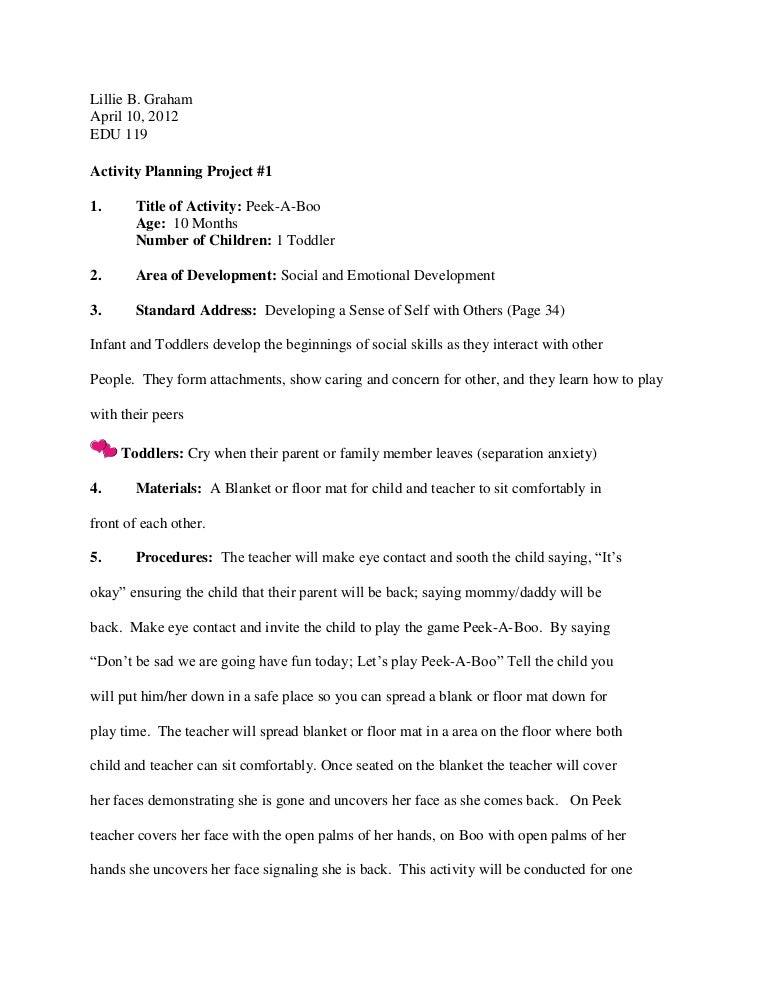 Early Childhood Activity Plans