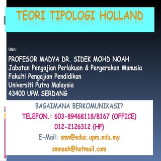 Edu 3102   teori tipologi holland