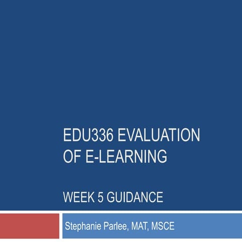 EDU336 Week 5 Guidance