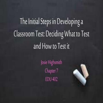 Classroom Tests and Bloom's Taxonomy