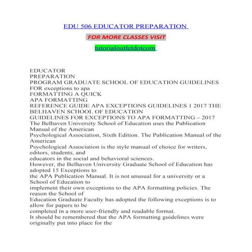 Edu 506 educator preparation/tutorialoutlet