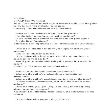 Annotated bibliography worksheet | DOCX