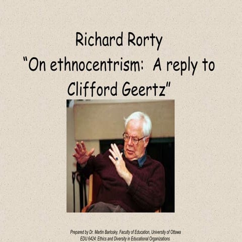 Edu 6424 #7 richard rorty on