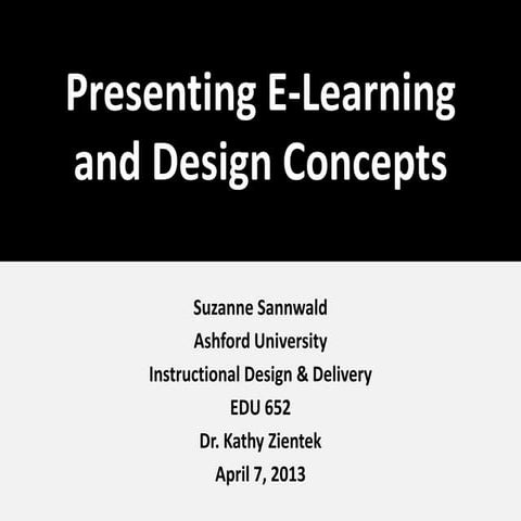Presenting E-Learning and Design Concepts