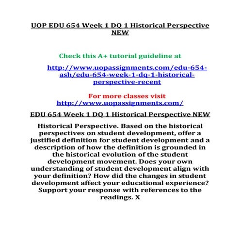 EDU 654 Entire Course NEW