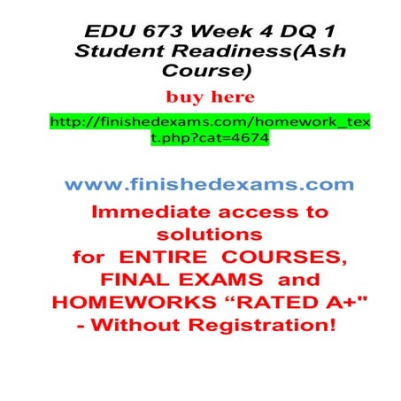 Edu 673 week 4 differentiated instruction for student readiness | DOCX