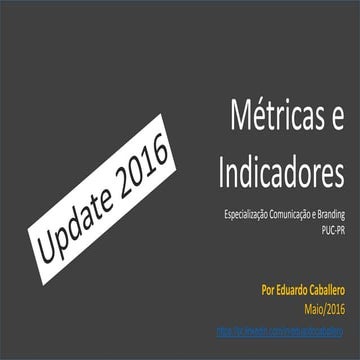 Métricas e Indicadores no Digital | Versao 2016 - Modulo PUC-PR - Eduardo Cab...
