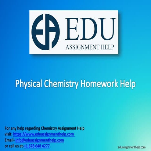 Physical Chemistry Homework Help