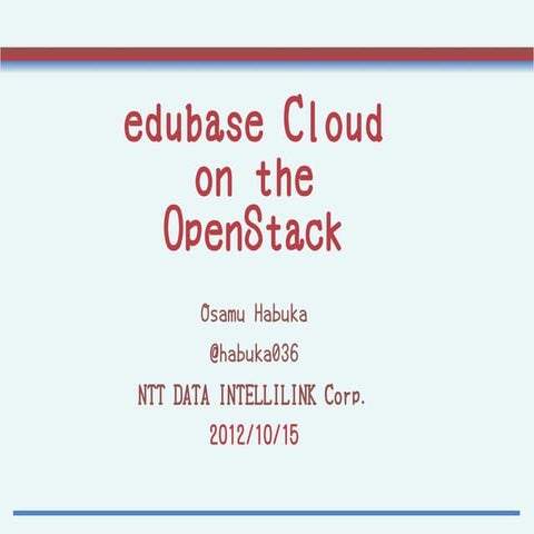 edubase Cloud on the OpenStack