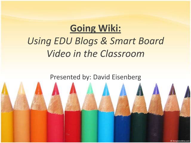 Professional Development Seminar: Using Apple Smart Boards with EDU-Blogs