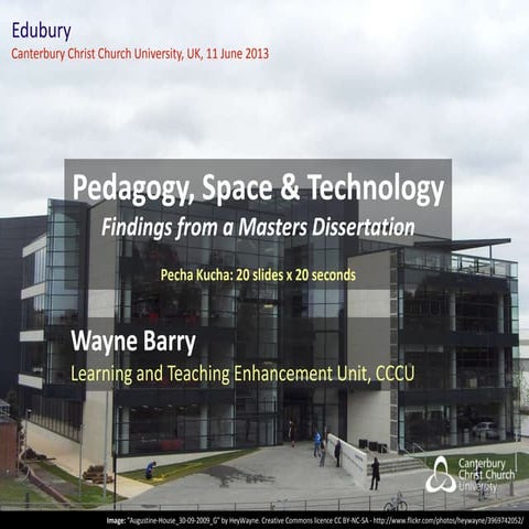 Pedagogy, Space & Technology: Findings from a Masters Dissertation