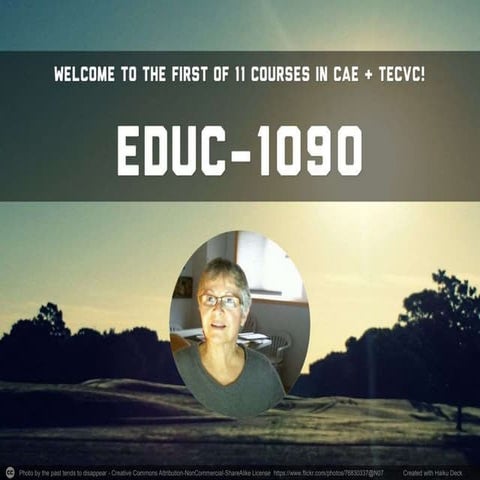 Educ -1090 Online: Week One
