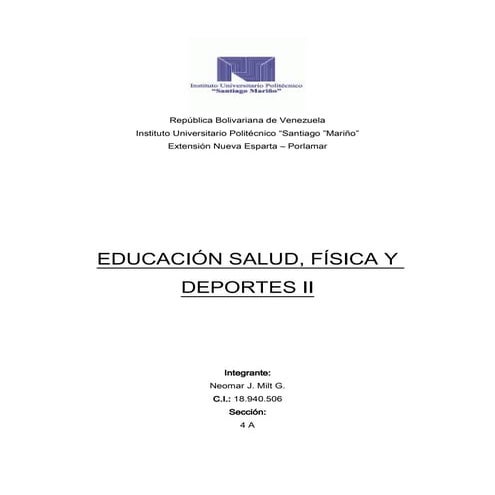 Educ. Salud Fisica y Deportes II Neomar Milt 4A Baloncesto