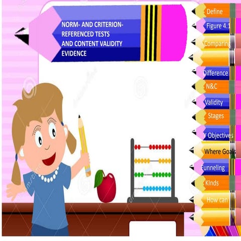 NORM- AND CRITERION-REFERENCED TESTS AND CONTENT VALIDITY EVIDENCE