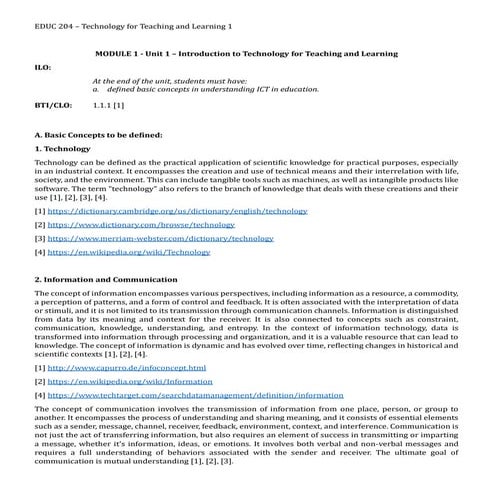 introduction in technology and learning competetively