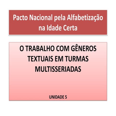 PNAIC - Educação do Campo - unidade 5