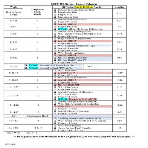 Educ 201 w-course_calendar_fall2014