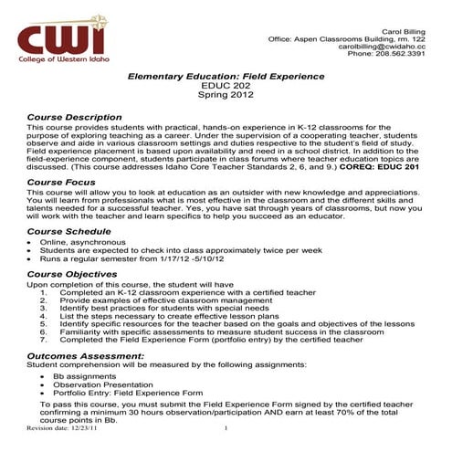 EDUC 202 Syllabus SP 2012 Billing