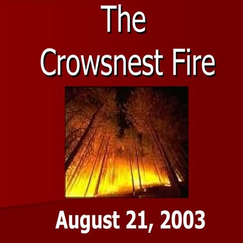 Educ 3508  Crowsnest Fire