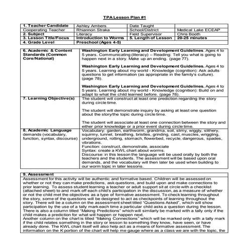 Educ 457 Lesson Plan #1: Introduction to Worms