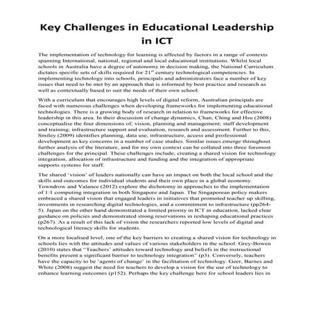 ICT Educational leadership
