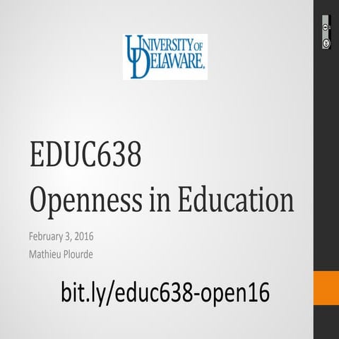 Winter 2016 EDUC638 Openness in Education