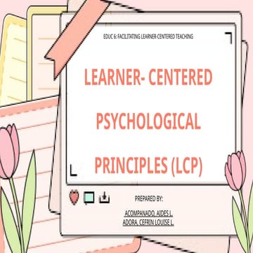 Learner - Centered Psychological Principles (LCP) | PPTX